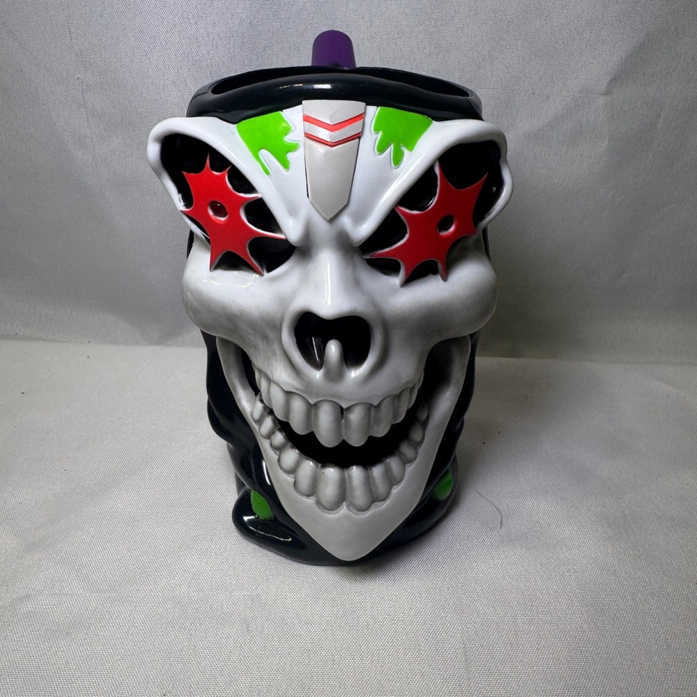 Monster Jam‎ Grave Digger Light Up Skull Souvenir Mug Purple Black Plastic Cup